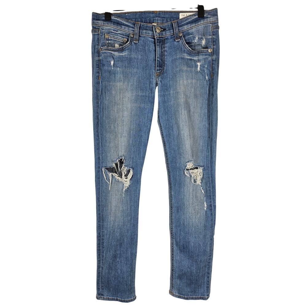 RAG & BONE WOMEN'S DISTRESSED RYDER CAPRI JEAN SIZE 28 – STYLE W1526K520RYD